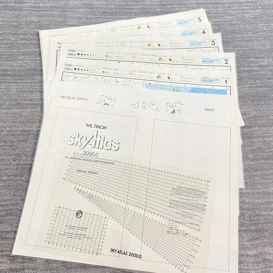 Wil Tirion Sky Atlas 2000.0 Loose Leaf Laminated Deluxe Ed 1st Printing 1981 - Image 3 of 4