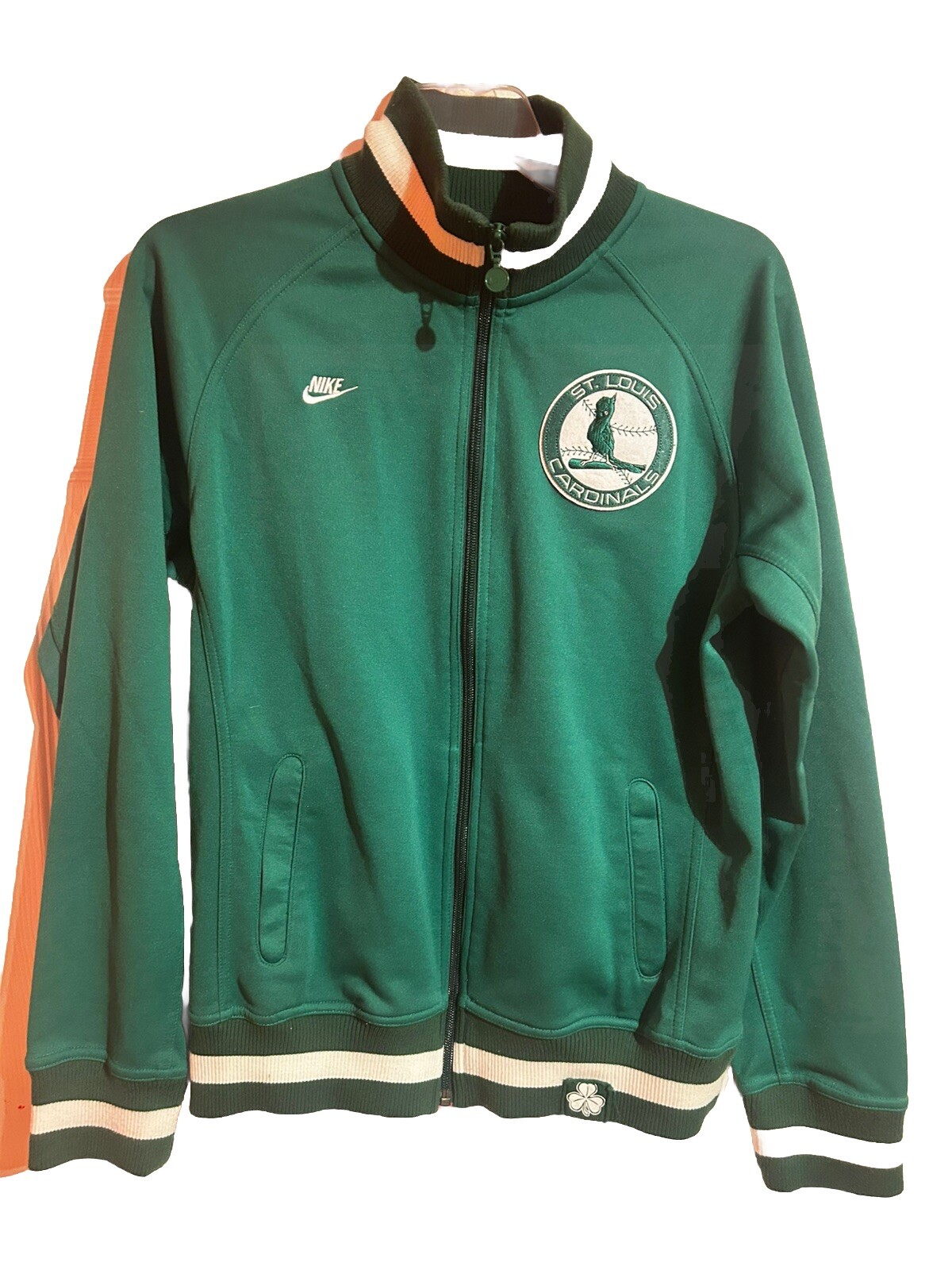 VTG Green Nike St. Louis Cardinals Logo Full Zip Jacket Baseball Youth L (12-14)
