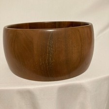 Vintage Heirloom Walnut Salad Bowl by DidWare Model 1520 MidCentury Solid Wood
