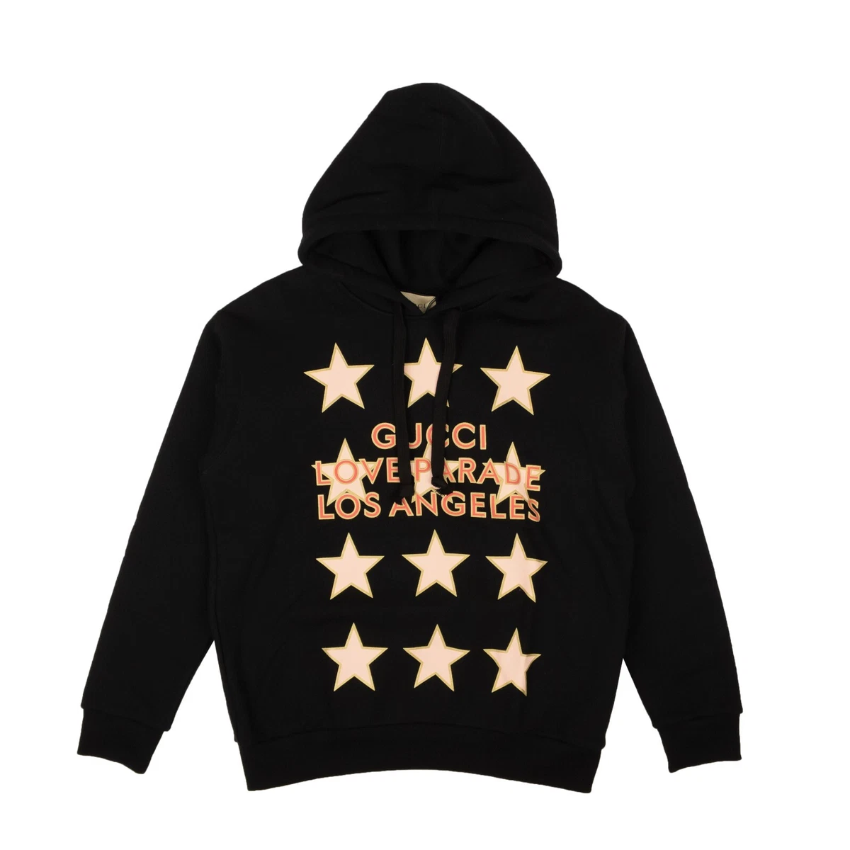NWT GUCCI Black Cotton Love Parade Hoodie Sweatshirt Size M 1350