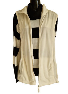 Damen Pulli mit Fleeceweste - leicht - schwarz/creme Gr 36/38 NEU ohne Etikett