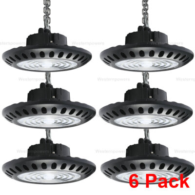 6 Pack 100W UFO High Bay LED Light Warehouse Factory Farm Light Super Bright
