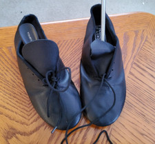 FREED OF LONDON JAZZ DANCE SHOES-SIZE 5.5US-LEATHER UPPER-RUBBER SOLE-BLACK- NEW
