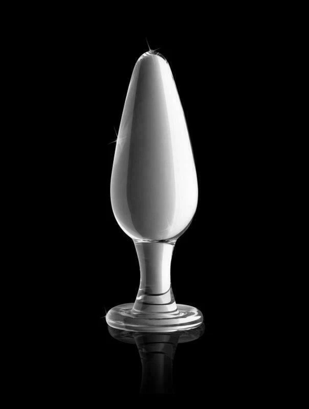 Plug Anale in vetro trasparente dilatatore mini dildo fallo liscio butt glass - Immagine 3 di 4