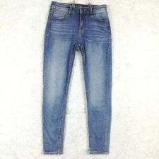 Vigoss Womens Jeans Marley Super Skinny Denim Blue Whiskering Mid Rise 28