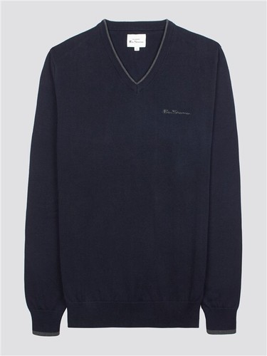 Ben Sherman Tipped V-Neck Jumper Long 