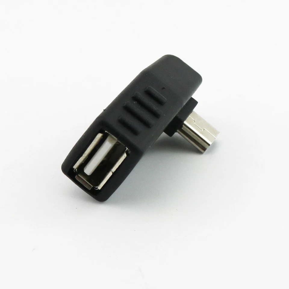 Mini USB 5-Pin B Male Left Angled 90°to USB 2.0 Type A Female OTG Host Adapter - Image 2 of 4