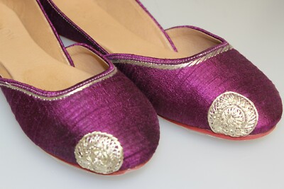 Mojoos flache handgefertigte Leder Slipper Schuhe schmale/reguläre Passform amethyst lila 6, 7