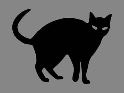 CAT Silhouette Black Kitten Animal Print Halloween Vinyl Decal Car Sticker  Scary