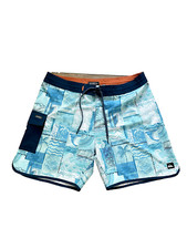 Quiksilver Board Shorts Mens 38 Blue Surf Beach Waterman Collection Aqua Stamp