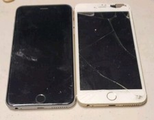 Lot 2x Apple iPhone 6s Plus A1687 Gold 64GB A1524 Gray No Power - FOR PARTS