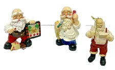 VTG Lot 3 Resin Christmas Santa Ornament Decorations Painter Barber Ckg List