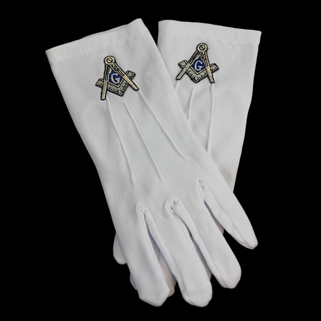 Mason Masonic White Gloves with SymbolSilverNew! eBay
