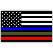 POLICE MILITARY FIREFIGHTER AMERICAN FLAG DECAL STICKER VINYL CAR TRUCK WINDOW
