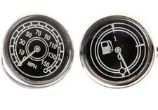 Speedometer Fuel Gas Gauge Pair Cufflinks MPH Wedding Gift Box & Polishing Cloth
