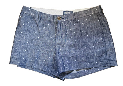 Old Navy Linen Blend Size 10 Shorts Women's Everyday Blue Polka Dots Mid Rise
