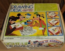 Walt Disney Light Up Drawing Desk & Trace sheets ( Vintage ) 