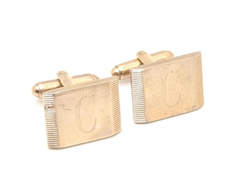 Boutons De Manchette Vintage Dorés Pour Homme - Occasion Très Bon état