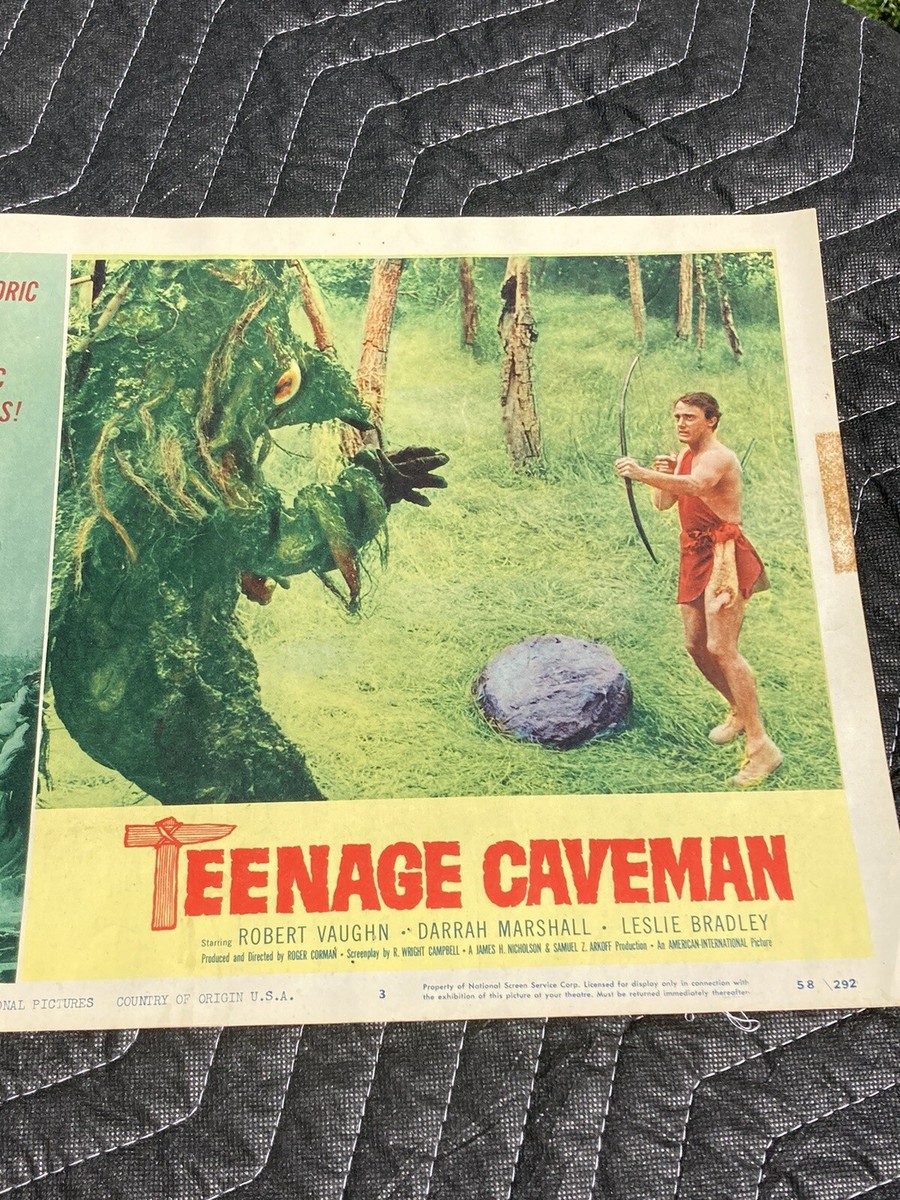 TEENAGE CAVEMAN 1958 Original &RARE Movie Lobby Card Sci-Fi Horror