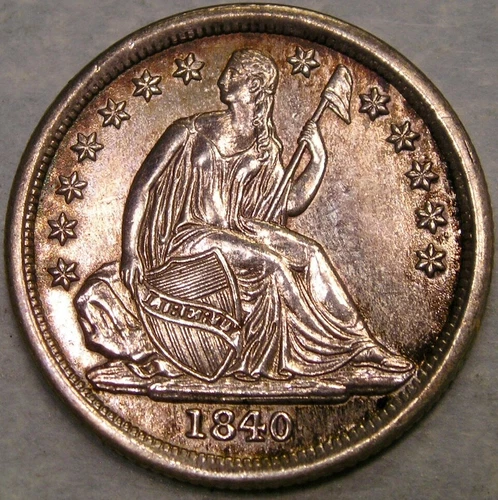 1840 LIBERTY SEATED SILVER DIME VERY BOLD CRISP SHARP APPEALIN PROOF LIKE SCARCE