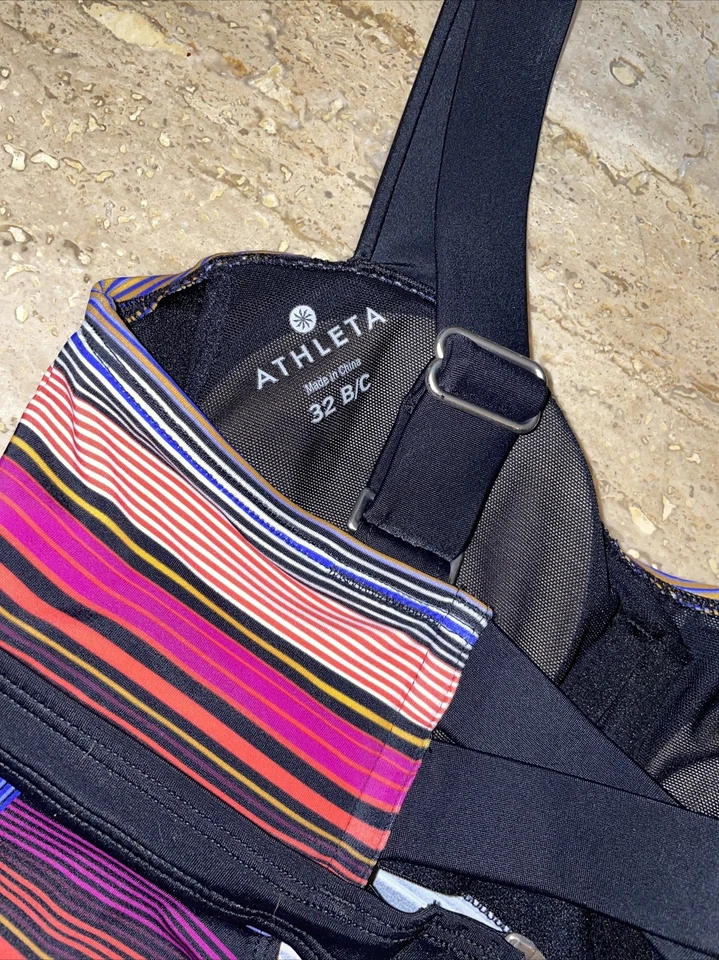 Camiseta Tankini Athleta Capri Rayas Pura Talla 32 B/C Foto 3 de 3
