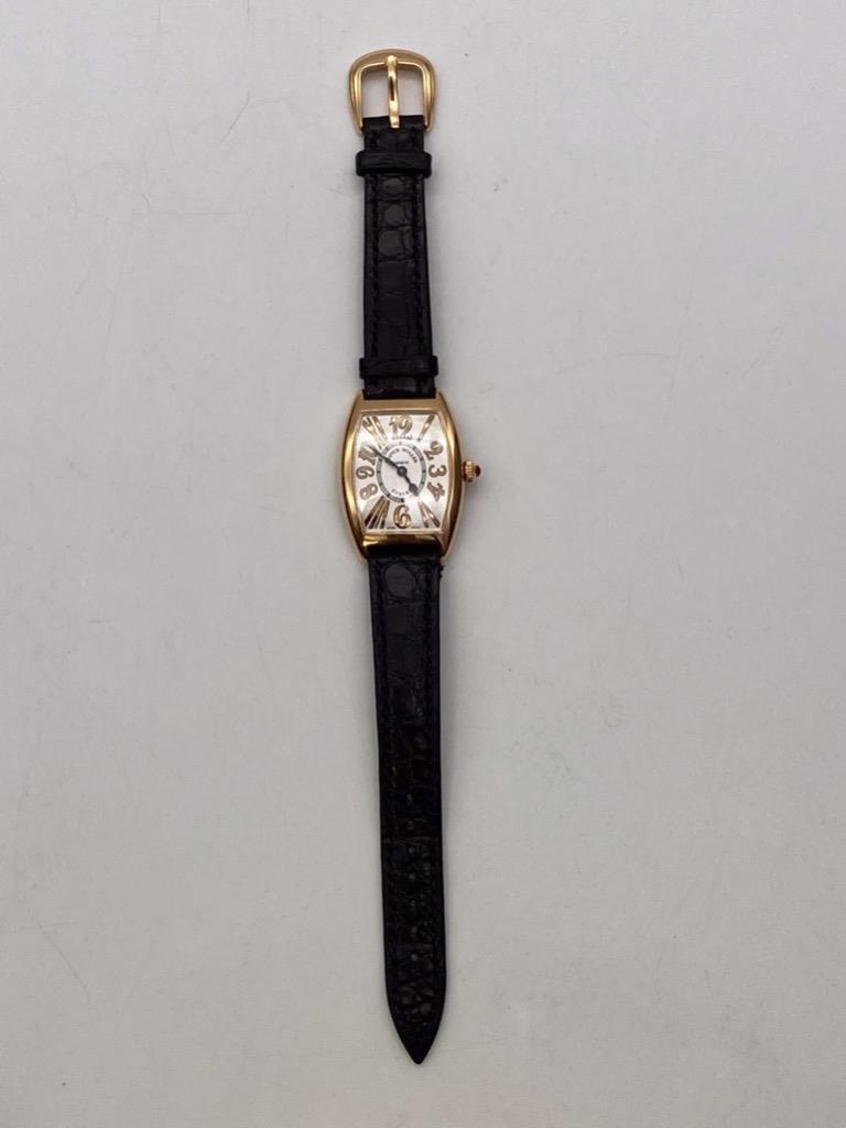 【電池切れ特価】FRANCK MULLER LONG  RELIEF FRANCK MULLER TONNEAU CURVEX RELIEF 1752QZ 18K ROSE GOLD 25mm