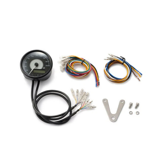 Velona Tacho 80mm, Schwarz, Beleuchtung weiß, bis 200 km/h, für Harley-Davidson - Bild 2 von 3