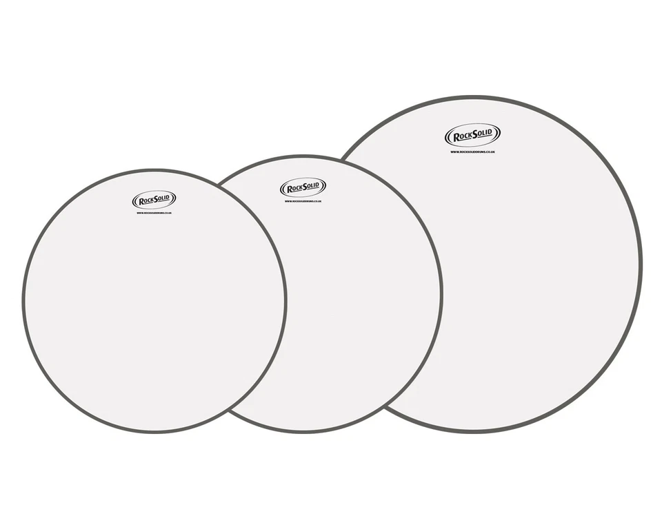RockSolid Coated Drum Head Skin Tom Packs - Chose Your Size Combination