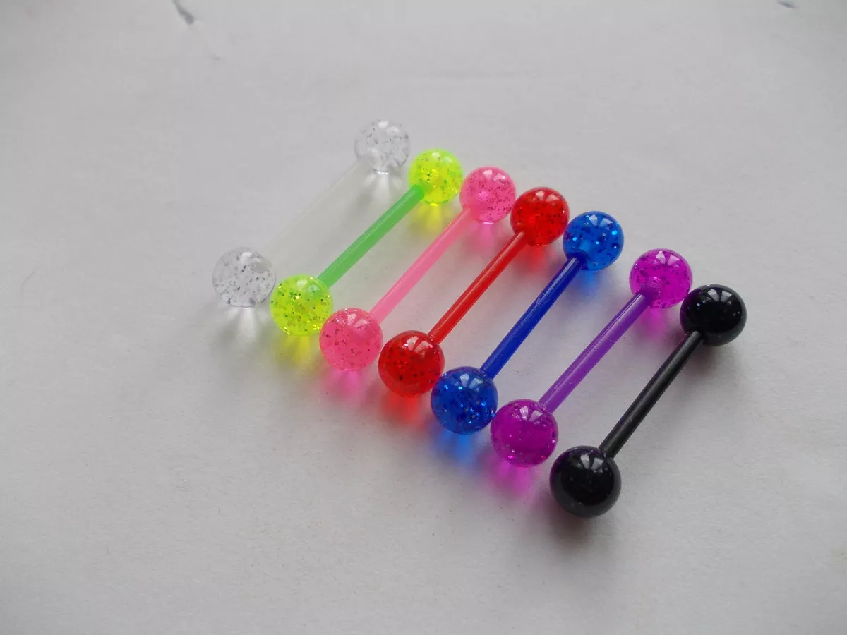 CHOOSE COLOUR BAR LENGTH 10 12 14 16MM UV FLEXIBLE TONGUE BAR