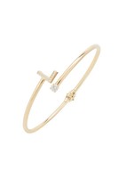 Latelita Armreif Gold Initial L 19,5 Cm 925 Sterlingsilber CZ Stein