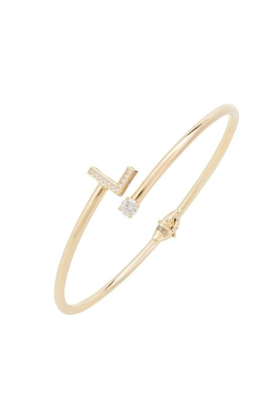 Latelita Armreif Gold Initial L 19,5 Cm 925 Sterlingsilber CZ Stein-image