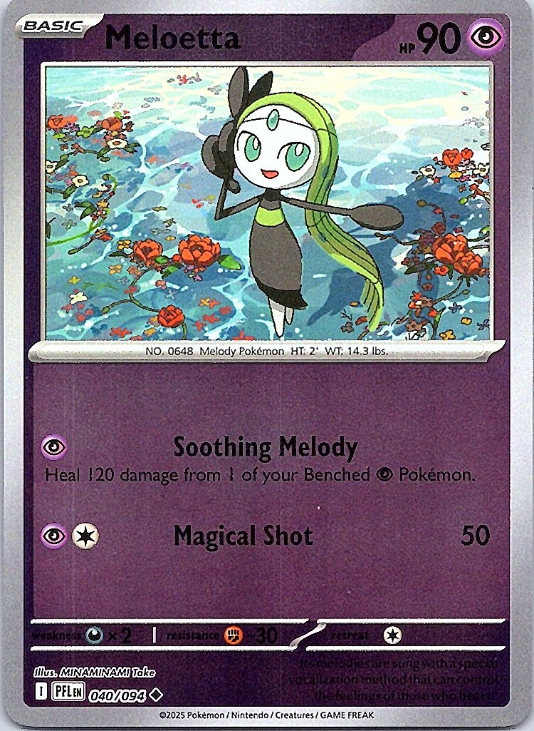 Meloetta Uncommon Psychic Reverse Holo ME02: Phantasmal Flames 040/094 NM