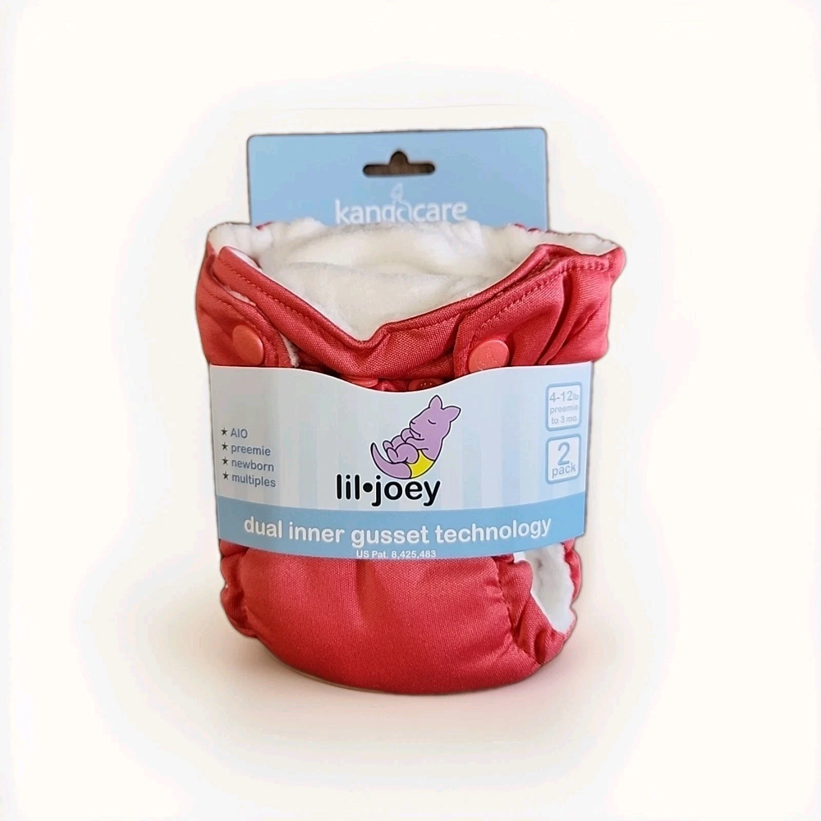 KangaCare Lil'Joey All-In-One Preemie to 3 months Cloth Diaper (2 Pack) - Spice