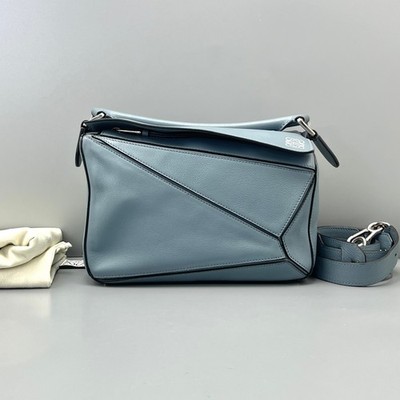 Loewe Puzzle Small Light Blue Calfskin Leather Handbag Crossbody Duty Paid
