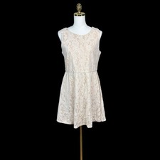 Heart Soul Womans Lace Overlay Dress Ivory Nude Sleeveless Womans Size XL