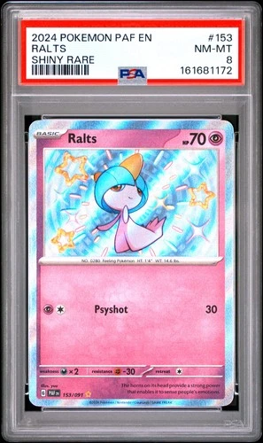 2024 POKEMON PAF EN-PALDEAN FATES SHINY RARE #153 RALTS PSA 8