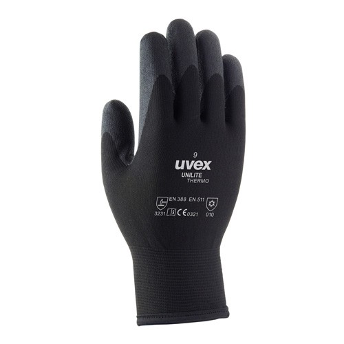 Uvex Unilite Thermo Gloves Black Size 10
