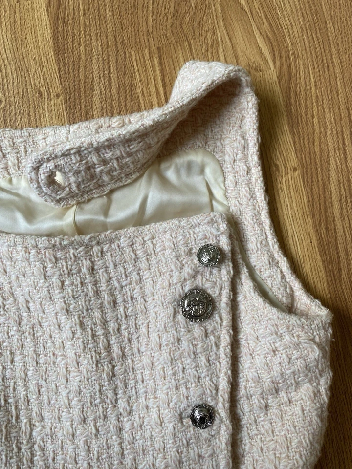 Vintage 1994 Gianni Versace Couture Tweed Wool Cashmere Top Very Rare Sz 40 XS/S - Image 4 of 4