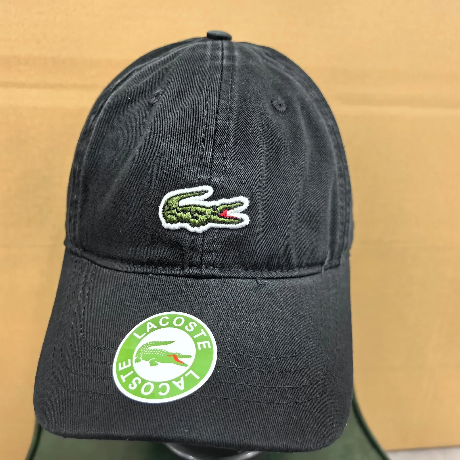 LACOSTE Outdoor Breathable Curved-Brim Cap Adjustable Sports Baseball Cap Black