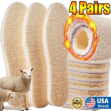 1/4x Wool Shoe Insoles for Cold Weather Cut to Size Fluffy Shoes Insert Unisex