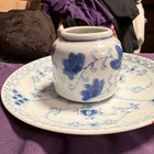 Royal Copenhagen Porcelain Blue & White Floral Cup & Saucer Set Denmark 082 — photo 2