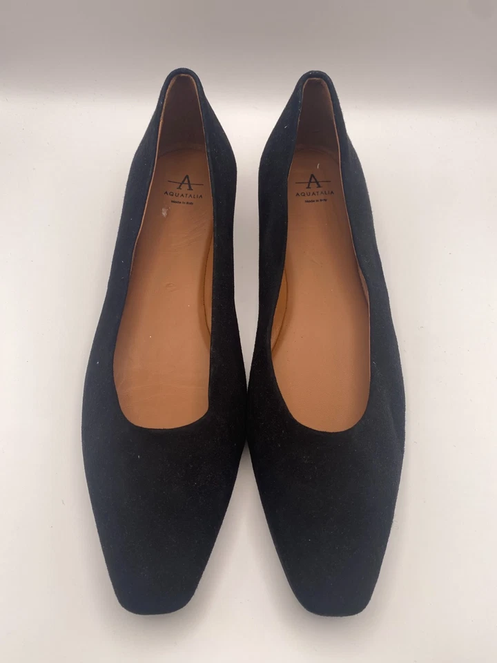 Aquatalia Womens Black Marcella Suede Waterproof Flats Sz 10.5 - Image 2 of 4