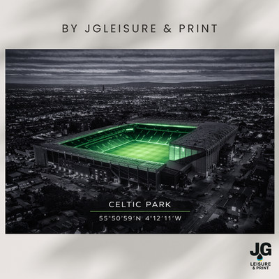 Celtic Park Stadium Wandbilddruck | Modern Football Ground Poster | ungerahmt