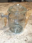Vintage Blue Flameware Pyrex 6 Cup 7826-B Percolator Coffee Pot w Lid + Handle