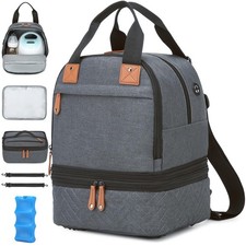 Breast Pump Bag for Spectra S1 S2 with Ice Pack and Waterproof Mat Deep Grey