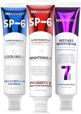 SP-6 Toothpaste, Cooling Fresh Breath, and 7-Pro Whitening Toothpaste Bundle | 6