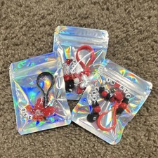 Handmade Beaded Keychains Red Black White SKZ STAY DOMINATE Letter Beads Charms