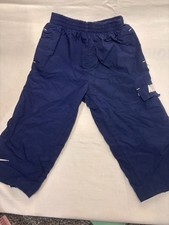 Vintage Nike 2T Baby  Toddler Blue Cargo Pants Nylon Blend Elastic Waist Lined