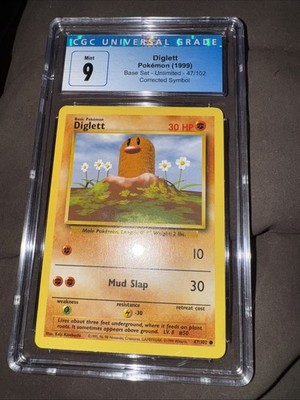 Diglett 047/102 Base Set Regular Corrected Symbol