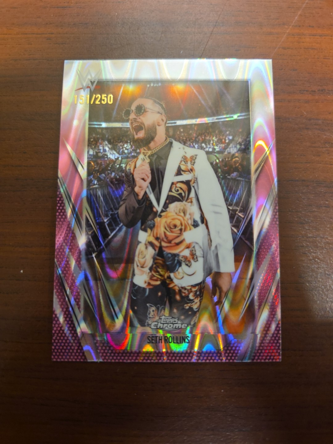 2026 Topps Chrome WWE Seth Rollins Pink Raywave /250